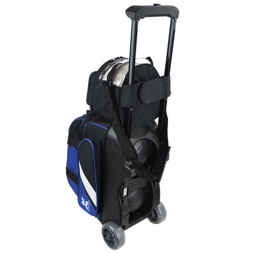 Tenth Frame Deluxe Double Bundle - 2 Ball Roller with a 1 Ball Add-On Bowling Bag (Blue)
