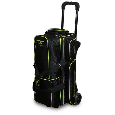Storm Rolling Thunder - 3 Ball Roller Bowling Bag (Checkered Black / Lime)