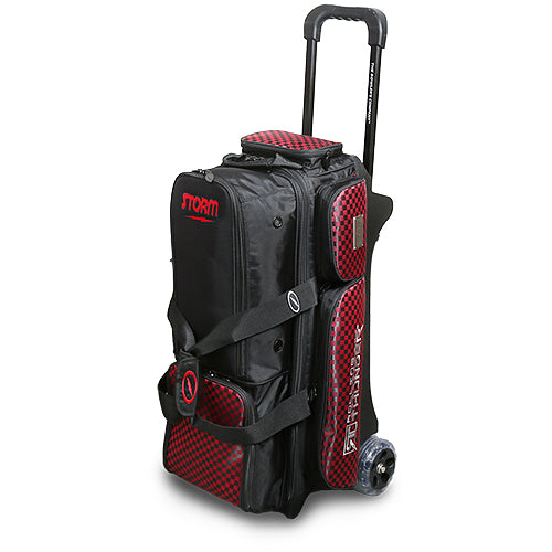 Storm Rolling Thunder - 3 Ball Roller Bowling Bag (Black / Checkered Red)