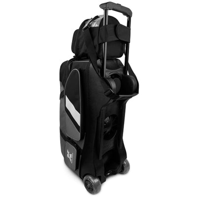 Tenth Frame Deluxe Triple Bundle - 3 Ball Roller with a 1 Ball Add-On Bowling Bag (Grey - Back)