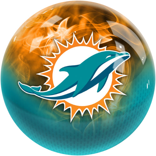 On The Ball NFL On Fire Bowling Ball - Miami Dolphins