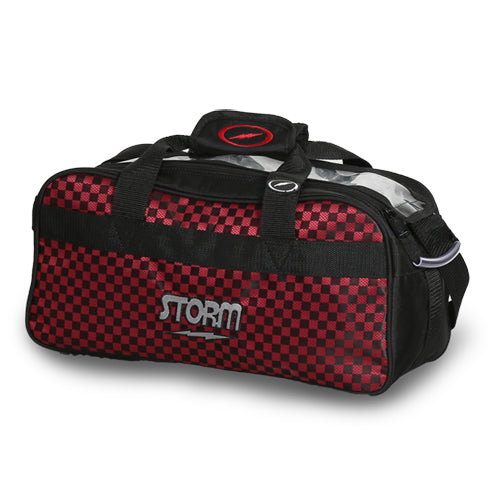 Storm 2 Ball Tote Bowling Bag (Black / Checkered Red)