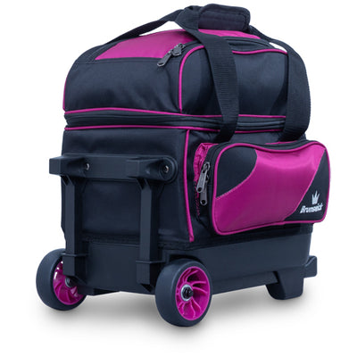 Brunswick Zone Single Roller - 1 Ball Roller Bowling Bag (Raspberry - Wheels)