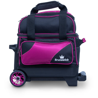 Brunswick Zone Single Roller - 1 Ball Roller Bowling Bag (Raspberry - Side)