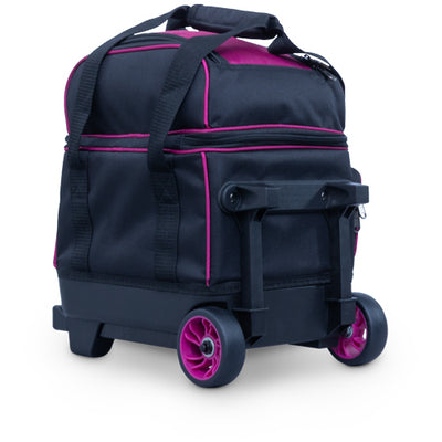 Brunswick Zone Single Roller - 1 Ball Roller Bowling Bag (Raspberry - Wheels)