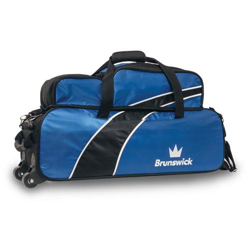 Brunswick Edge Triple Tote with Shoe Pouch - 3 Ball Tote Roller Bowling Bag
