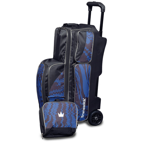 Brunswick Punisher Triple - 3 Ball Roller Bowling Bag (Blue with Pouch Off)