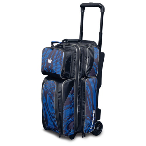 Brunswick Punisher Triple - 3 Ball Roller Bowling Bag (Blue with Pouch Off)