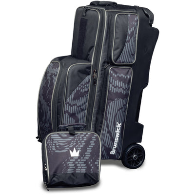 Brunswick Punisher Triple - 3 Ball Roller Bowling Bag (Grey with Pouch Off)