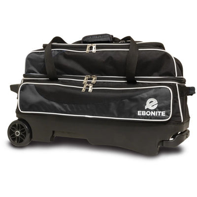Ebonite Transport Triple Roller - 3 Ball Roller Bowling Bag (Black - Side)