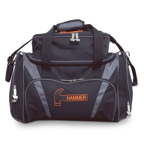 Hammer Premium Deluxe Double Tote - 2 Ball Tote Deluxe Bowling Bag (Black / Grey)
