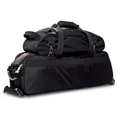 Hammer Premium Slim Triple w/ Shoe Bag - 3 Ball Tote Roller Bowling Bag (Black - 3qtr)