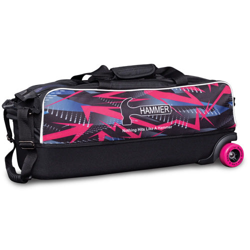 Hammer Dye-Sub Triple Tote Pink Arrows - 3 Ball Tote Roller Bowling Bag