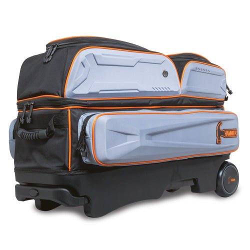 Hammer Gauntlet Triple Roller - 3 Ball Roller Bowling Bag (Grey)