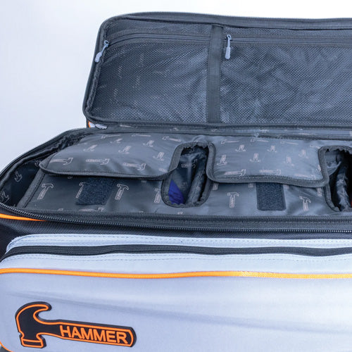 Hammer Gauntlet Triple Roller - 3 Ball Roller Bowling Bag (Grey)