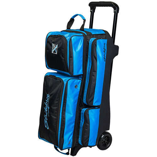 KR Strikeforce Konvoy Triple - 3 Ball Roller Bowling Bag (Blackl / Caribbean Blue)