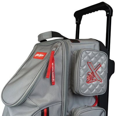 KR Strikeforce Diamond Triple - 3 Ball Roller Bowling Bag (Grey - Fabric Detail)