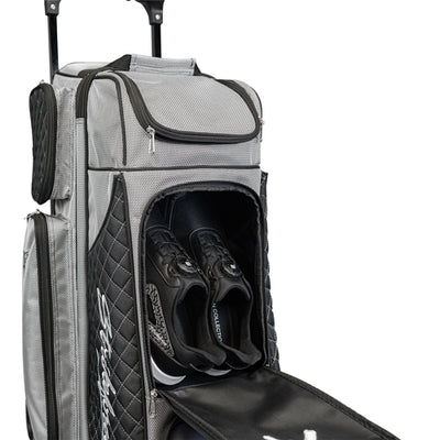 KR Strikeforce Royal Flush 4 x 4 - 4 Ball Roller Bowling Bag (Silver / Black - Shoe Compartment)