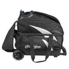 KR Strikeforce Cruiser Double - 2 Ball Roller Bowling Bag (Black / White - Shoe Compartment)
