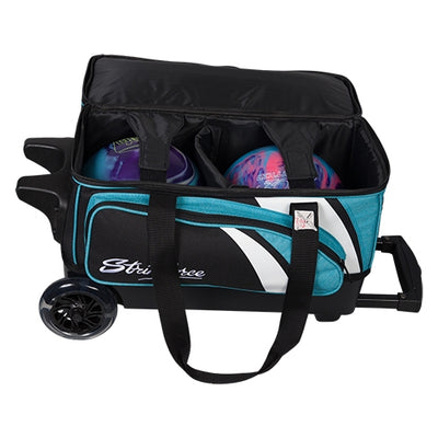 KR Strikeforce Cruiser Kanvas Double - 2 Ball Roller Bowling Bag (Teal Kanvas - Ball Compartment)