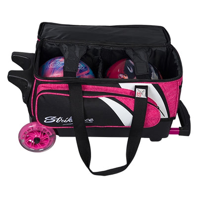 KR Strikeforce Cruiser Kanvas Double - 2 Ball Roller Bowling Bag (Pink Kanvas - Ball Compartment)