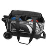 KR Strikeforce Cruiser Double - 2 Ball Roller Bowling Bag (White Leopard - Ball Compartment)