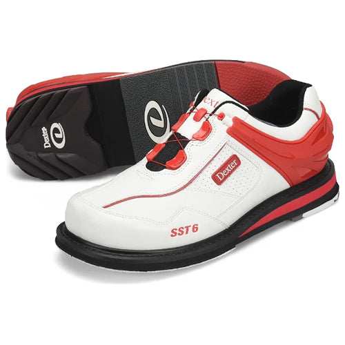 Dexter SST 6 Hybrid BOA - Men's Performance Bowling Shoes (White / Red)