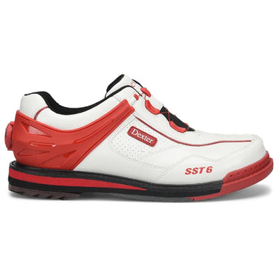 Dexter SST 6 Hybrid BOA - Men's Performance Bowling Shoes (White / Red - Outer Side)