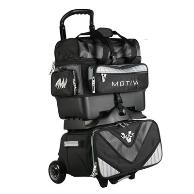 Motiv Vault 4 Ball Roller Bowling Bag (Black / Grey)