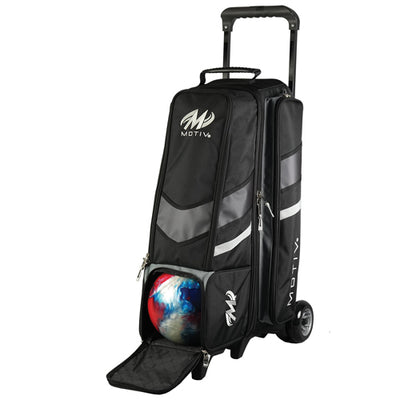 Motiv Vault Inline - 4 Ball Roller Bowling Bag (Black / Grey - Single Ball Compartment)