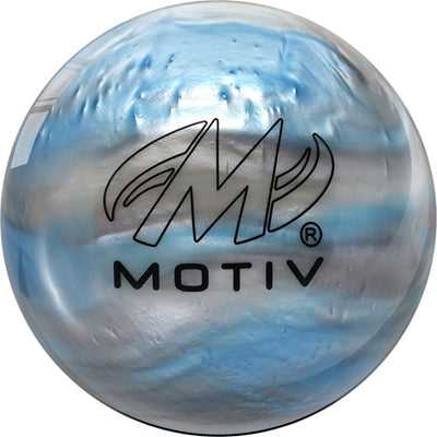 Motiv Aspire Sky / Silver / White - Polyester Bowling Ball (Motiv Logo)