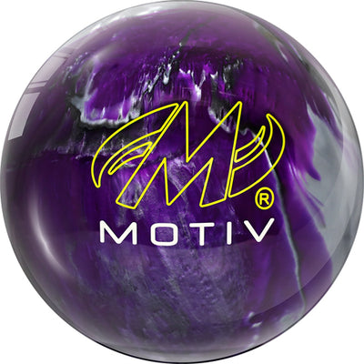 Motiv Aspire Purple / Silver / Black - Polyester Bowling Ball (Motiv Logo)