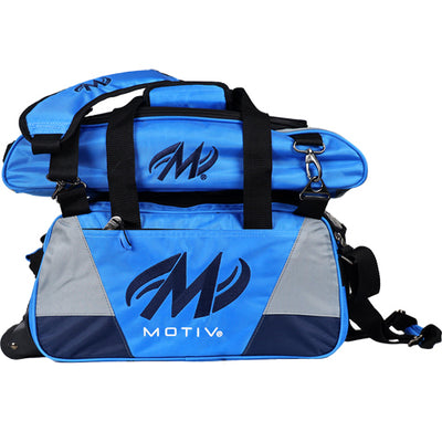 Motiv Ballistix - ﻿2 Ball Tote Roller Bowling Bag (Cobalt Blue - w Optional Shoe Bag)