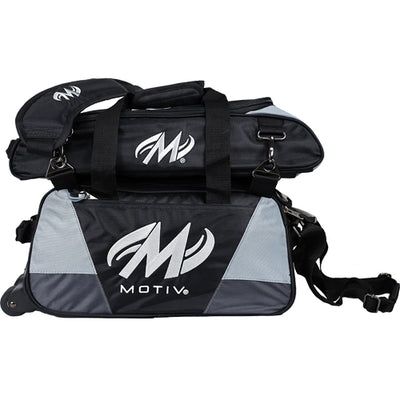 Motiv Ballistix - ﻿2 Ball Tote Roller Bowling Bag (Covert Black - with Optional Shoe Bag)