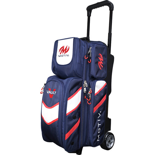 Motiv Vault Liberty Triple - 3 Ball Roller Bowling Bag (Liberty - Blue / Red / White)