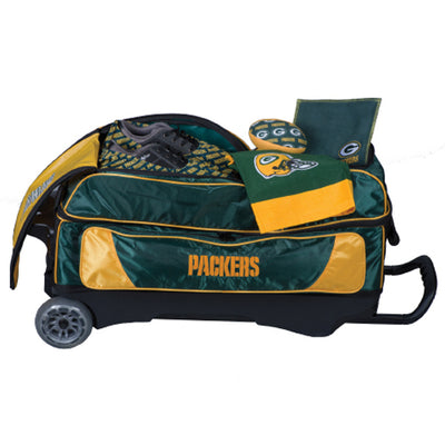 KR Strikeforce NFL Triple - 3 Ball Roller Bowling Bag (Green Bay Packers - Shoe Compartment)