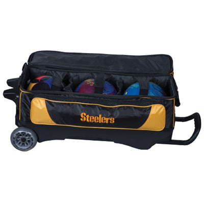 KR Strikeforce NFL Triple - 3 Ball Roller Bowling Bag (Pittsburgh Steelers - Ball Compartment)