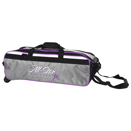 Roto Grip All Star Travel <br>3 Ball Tote Roller <br>Silver / White / Purple