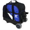 Tenth Frame Deluxe Double - 2 Ball Roller Bowling Bag (Blue - Rear)