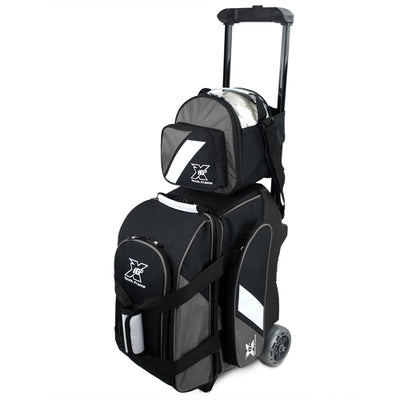 Tenth Frame Deluxe Bundle - 2 Ball Roller with a 1 Ball Add-On Bowling Bag (Grey)