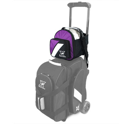 Tenth Frame Deluxe Add-On - 1 Ball Add-On Bowling Bag (Purple - on Roller Bag)
