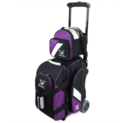 Tenth Frame Deluxe Bundle - 2 Ball Roller with a 1 Ball Add-On Bowling Bag (Purple)