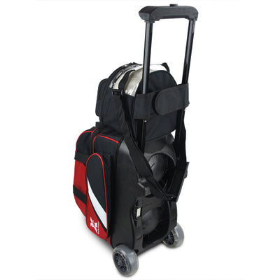 Tenth Frame Deluxe Bundle - 2 Ball Roller with a 1 Ball Add-On Bowling Bag (Red - Back)