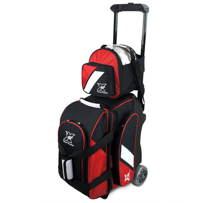 Tenth Frame Deluxe Double - 2 Ball Roller Bowling Bag (Red - with Optional Add-On Bag)