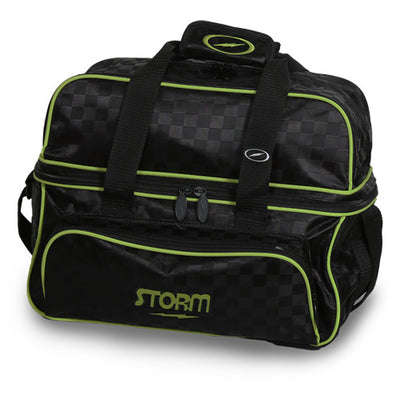 Storm 2 Ball Tote Deluxe Bowling Bag (Checkered Black / Lime)