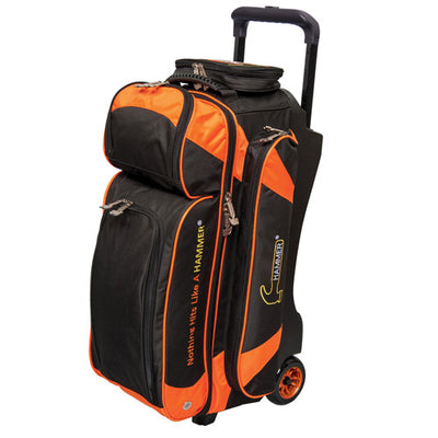 Hammer Premium - 3 Ball Roller Bowling Bag (Black / Orange)