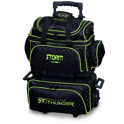 Storm Rolling Thunder - 4 Ball Roller Bowling Bag (Checkered Black / Lime)