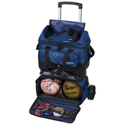 KR Strikeforce Hybrid X - 4 Ball Roller Bowling Bag (Royal - Lower Ball Compartment)