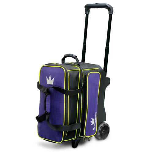Brunswick Crown Deluxe - 2 Ball Roller Bowling Bag (Purple / Yellow)