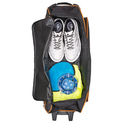 Brunswick Blitz Triple Roller - 3 Ball Roller Bowling Bag (Black / Orange - Shoe Compartment)
